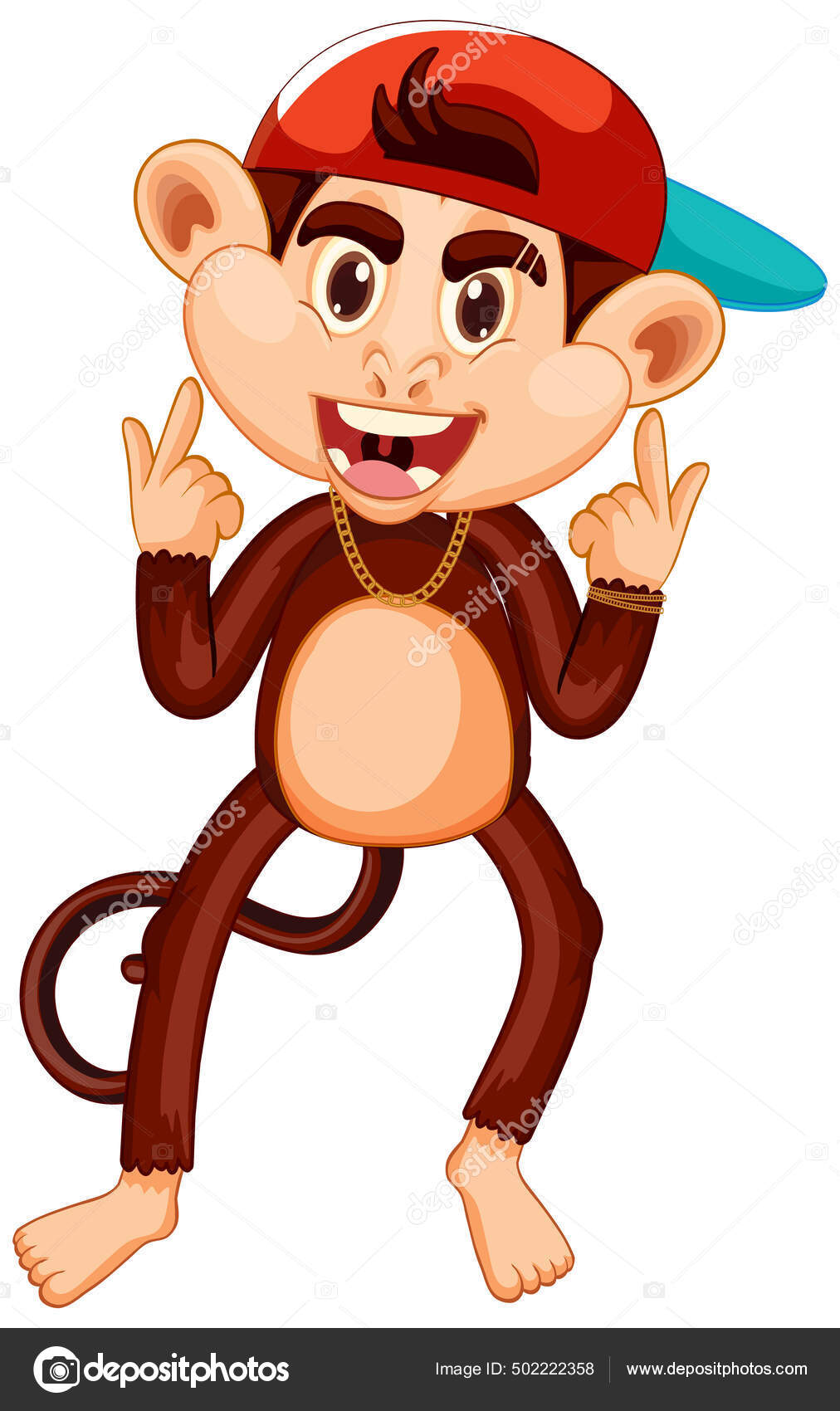 Ilustração De Clipart De Personagem De Desenho Animado De Macaco