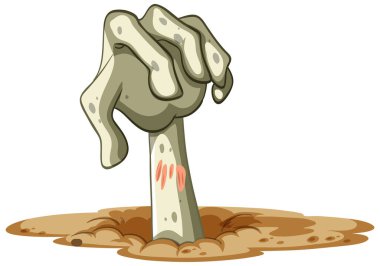 Ürkütücü zombi pençesi beyaz arkaplanda izole edilmiş.