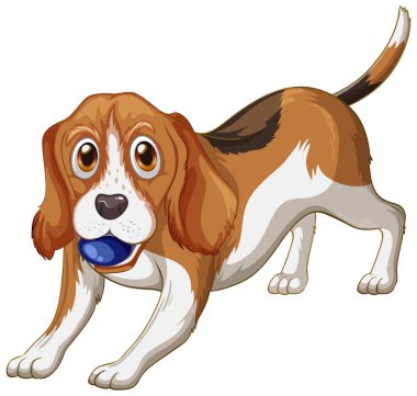 Beyaz arkaplanda Beagle köpek karikatürü