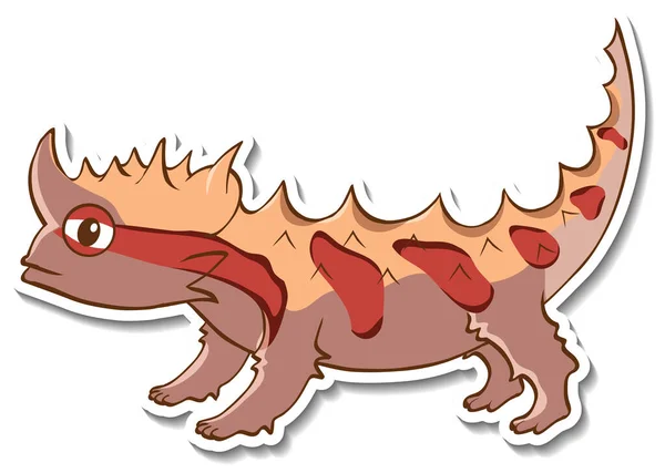 Diseño Etiqueta Engomada Con Ilustración Aislada Thorny Devil Lizard — Vector de stock