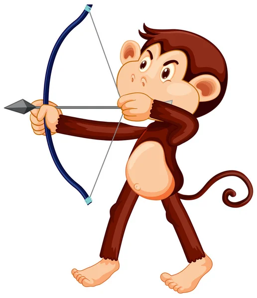 猴抱着射箭卡通人物插图 — 图库矢量图片