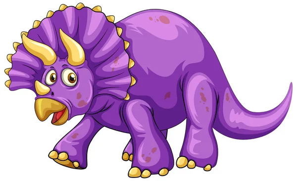 Een Triceratops Dinosaurus Cartoon Karakter Illustratie — Stockvector