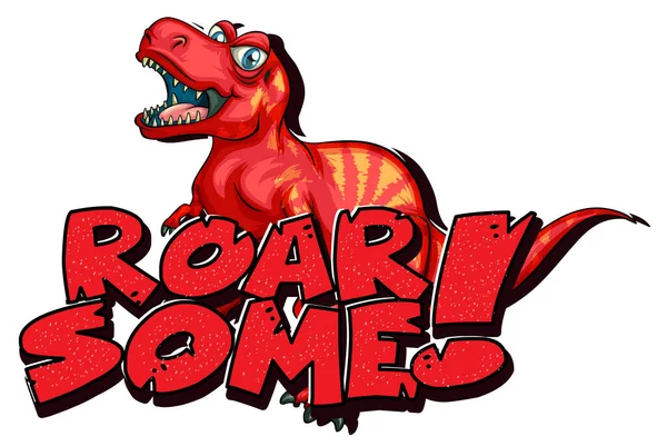 Cute cartoon dinosaur i am roarsome Royalty Free Vector