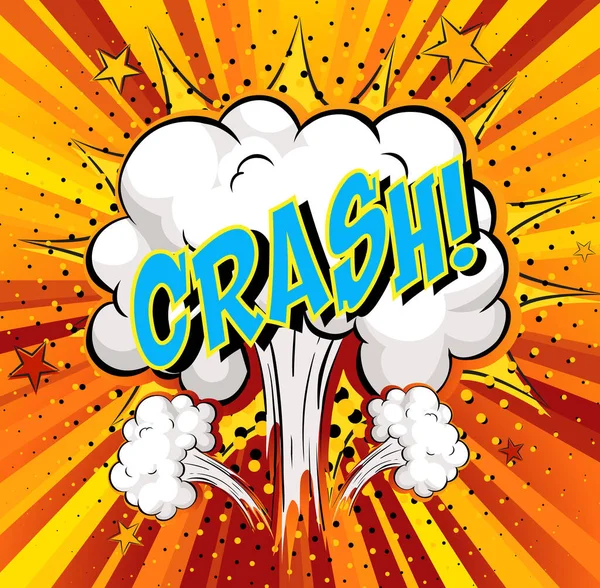 Word Crash Comic Cloud Explosion Background Illustration — Stock Vector