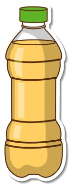 Etiket bitkisel yağ şişesi illüstrasyonu