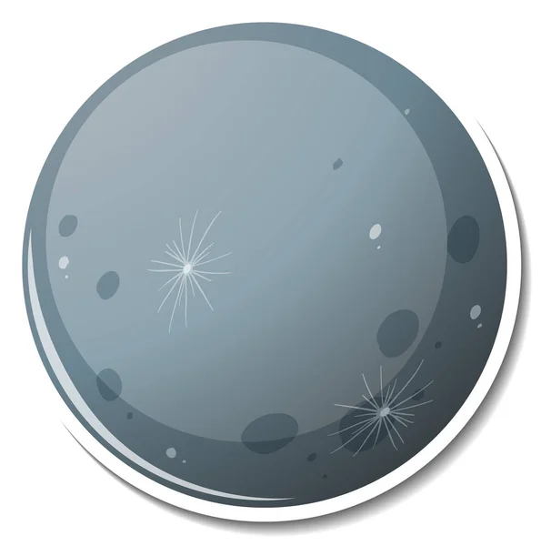 Modelo Etiqueta Com Ilustração Isolada Planeta Mercúrio — Vetor de Stock