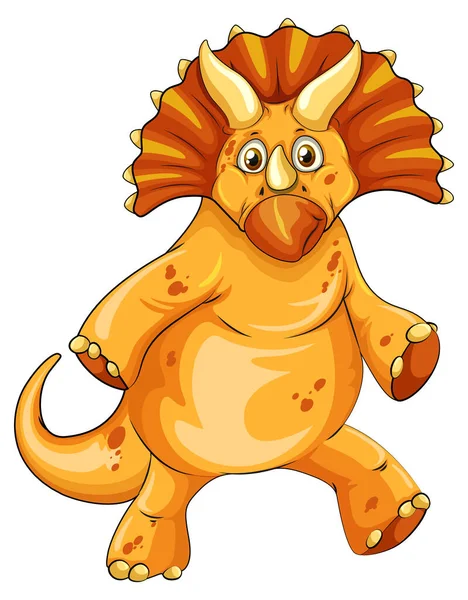 Een Triceratops Dinosaurus Cartoon Karakter Illustratie — Stockvector