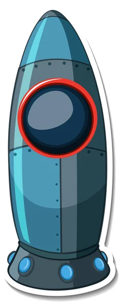 Matrica Sablon Rocket Space Cartoon Elszigetelt Illusztráció — Stock Vector