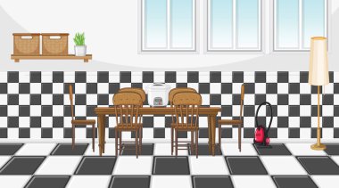 Mobilya resimli yemek odası iç tasarımı