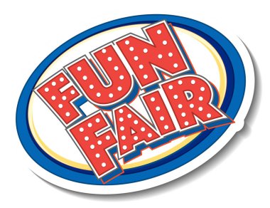 Funfair bayrağı ile izole edilmiş etiket şablonu