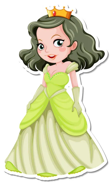 Krásná Princezna Kreslený Znak Nálepka Ilustrace Royalty Free Stock Ilustrace