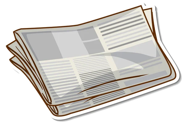 Sticker Newspaper White Background Illustration — Stock Vector