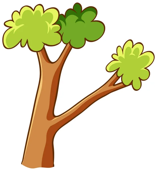 Branches Tree Cartoon Style Illustration — Stock Vector