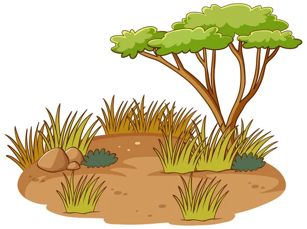 Isolerad Afrikansk Skog Scen Illustration — Stock vektor
