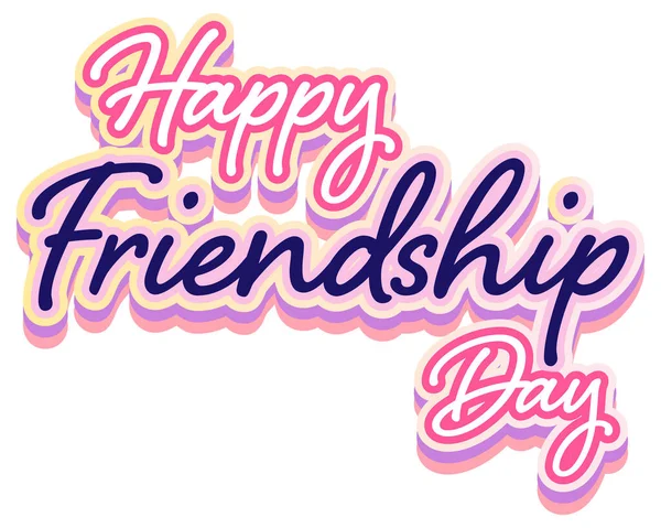 Szczęśliwego Dnia Przyjaźni Ilustracja Logo — Wektor stockowy