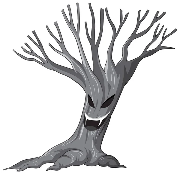 Zole Edilmiş Creey Hayalet Ağaç Çizimi — Stok Vektör