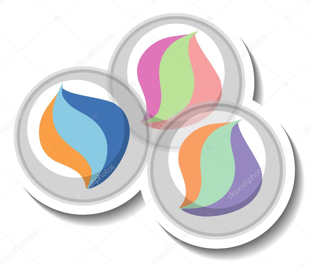 A sticker template with marble balls isolated illustration