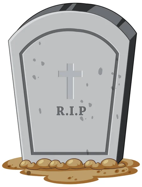 Gravestone Isolado Sobre Fundo Branco Ilustração —  Vetores de Stock