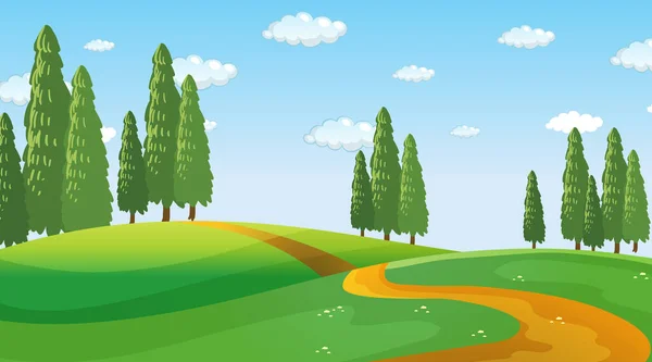 Leere Naturpark Landschaft Bei Tag Illustration — Stockvektor