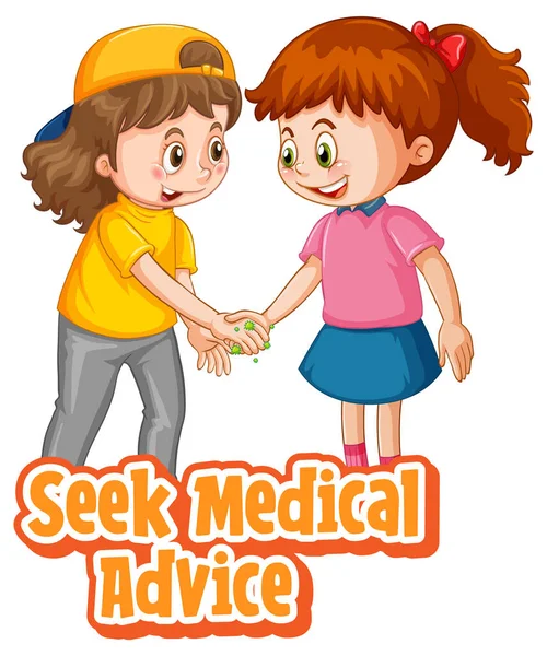 Procure Fonte Medical Advice Estilo Cartoon Com Duas Crianças Não — Vetor de Stock