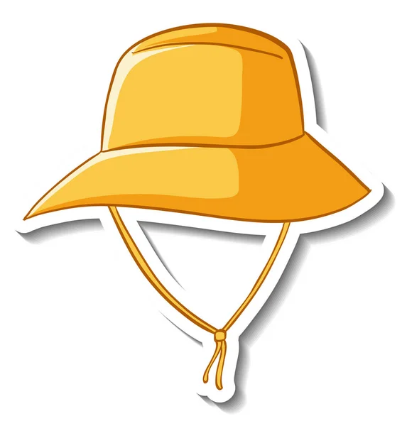 Sticker Template Yellow Bucket Hat Isolated Illustration — Stock Vector