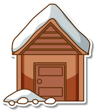 Kır evi ile izole edilmiş bir etiket şablonu