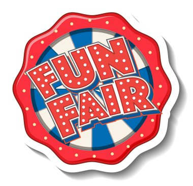 Funfair bayrağı ile izole edilmiş etiket şablonu