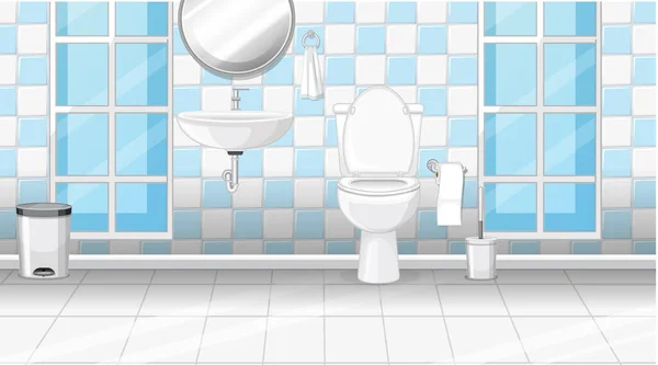 Design Interiores Banheiro Com Ilustração Móveis — Vetor de Stock