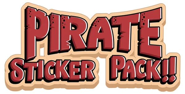 Projektowanie Czcionki Pirate Sticker Pack Word Illustration — Wektor stockowy