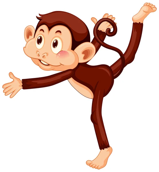 Monkey Doing Yoga Cartoon Character Illustration — Stock Vector