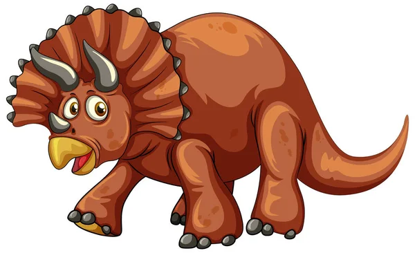 Una Ilustración Del Personaje Dibujos Animados Dinosaurios Triceratops — Vector de stock
