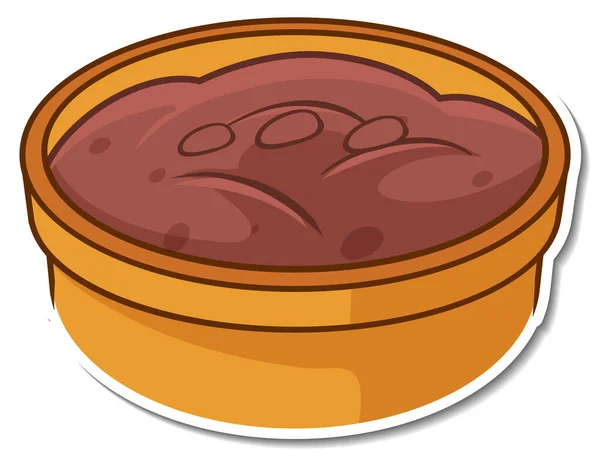 Sticker Ontwerp Met Bodem Een Pot Geïsoleerde Illustratie — Stockvector