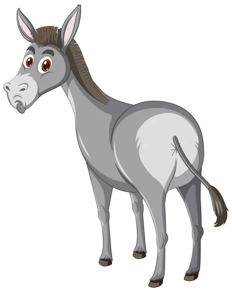 Burro Animal Dibujo Animado Personaje Ilustración — Vector de stock