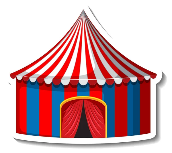 Sticker Template Met Circus Tent Geïsoleerde Illustratie — Stockvector