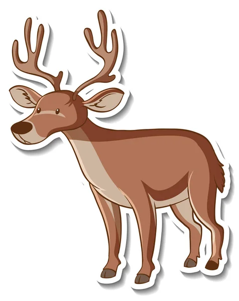 Sticker Design Cute Moose Isolated Illustration — Stock Vector
