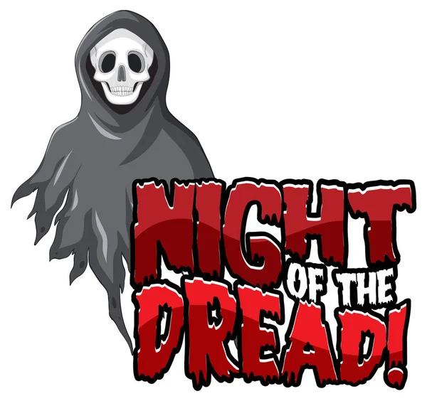 Night Dread Text Design Halloween Festival Illustration — Stock Vector