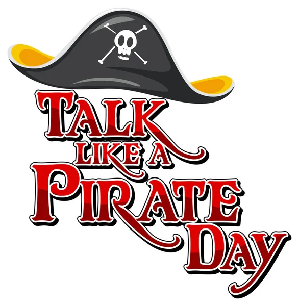 Talk Pirate Day Banner Fuente Con Ilustración Personajes Dibujos Animados — Archivo Imágenes Vectoriales