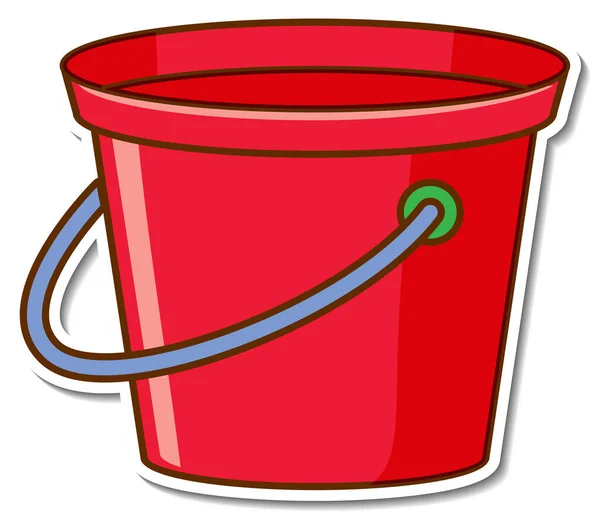 Design Nálepky Červeným Kbelíkem Izolované Ilustrace — Stockový vektor
