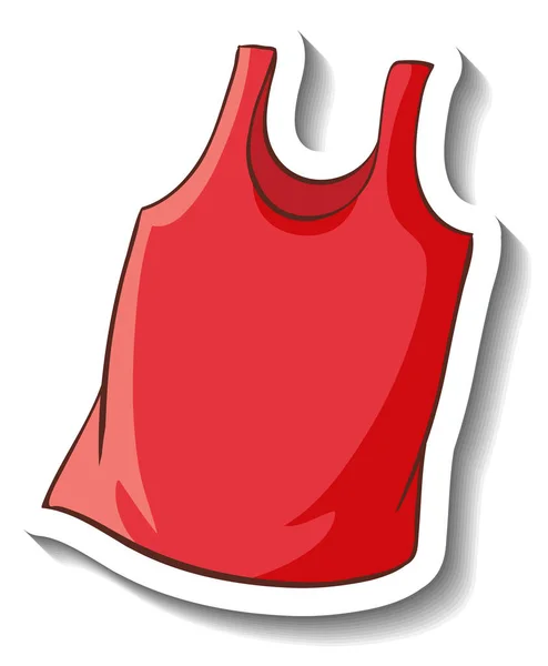 赤いタンクトップの絶縁型イラストのステッカーテンプレート — ストックベクタ