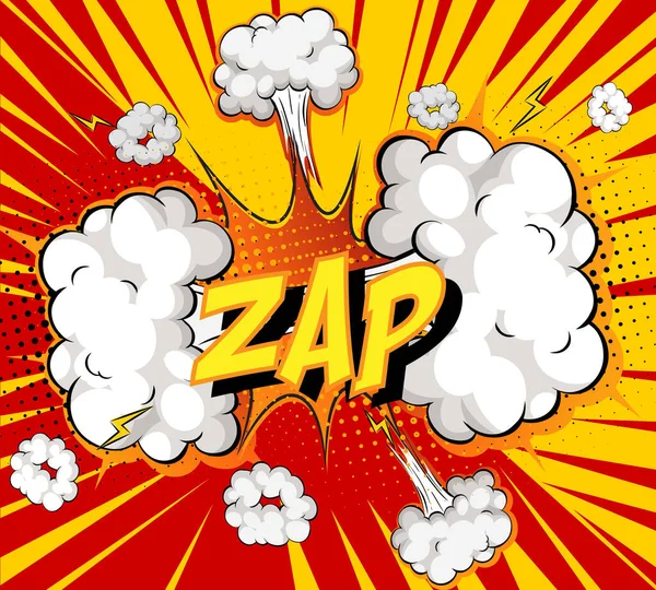 Word Zap Képregény Felhő Robbanás Háttér Illusztráció — Stock Vector