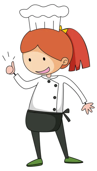 Little Chef Cartoon Character Isolated Illustration — Stock Vector