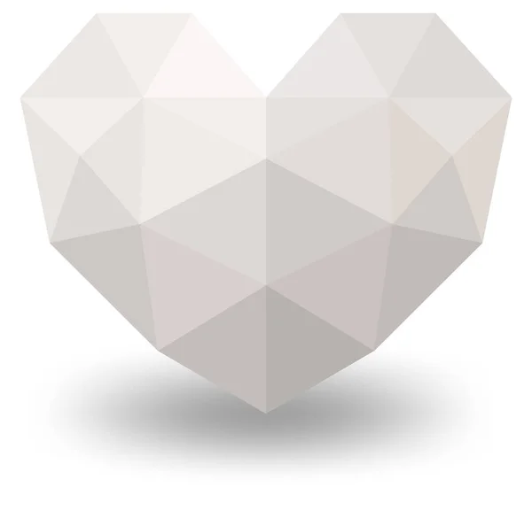 Illustrazione Isolata Cuore Geometrico Bianco — Vettoriale Stock