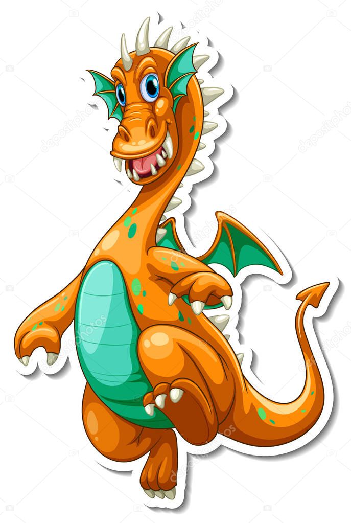 Cute Dragon cartoon character sticker illustration