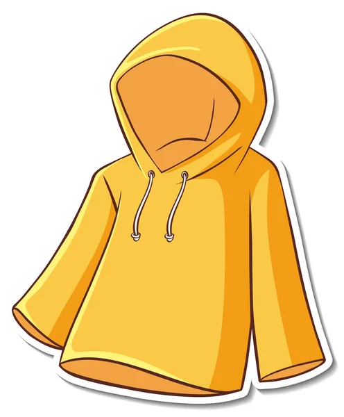 Sticker Design Yellow Hoodie Isolated Illustration — Stock Vector