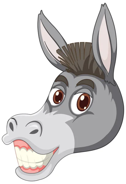 Burro Com Expressão Facial Sobre Fundo Branco Ilustração —  Vetores de Stock