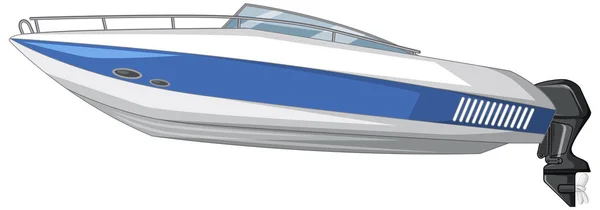 Speedboat Bateau Moteur Isolé Sur Fond Blanc Illustration — Image vectorielle