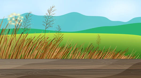 Vacker Utomhus Natur Scen Bakgrundsbild Från Veranda Illustration — Stock vektor