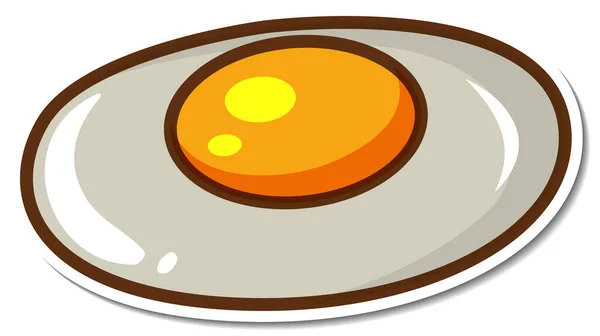 Fried Egg Sticker Template Illustration — Stock Vector