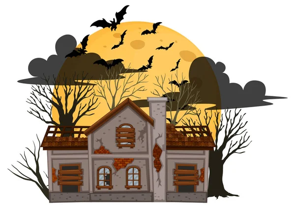 Izolované Halloween Opuštěný Dům Ilustrace Vektorová Grafika