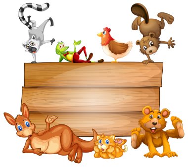 Animals and sign clipart